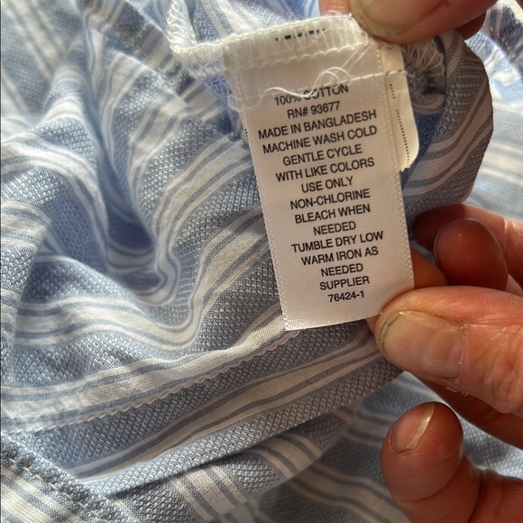 Blue Striped Button-Up Shirt - Picture 6 of 7